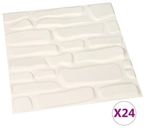 vidaXL Πάνελ Τοίχου Τρισδιάστατα 24 τεμ. 0,5 x 0,5 μ. / 6 μ²
