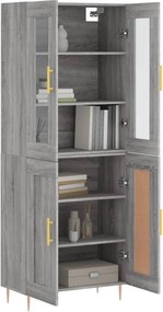 vidaXL Ντουλάπι Γκρι Sonoma 69,5 x 34 x 180 εκ. Επεξεργασμένο Ξύλο