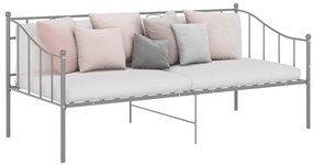 vidaXL Πλαίσιο για Καναπέ - Κρεβάτι Γκρι 90 x 200 εκ. Μεταλλικό