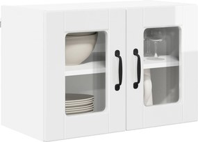 vidaXL Ραφιέρα τοίχου PORTO 2 pcs Υψηλής γυαλάδας λευκό
