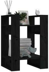 vidaXL Βιβλιοθήκη/Διαχωριστικό Χώρου Μαύρο 41x35x57 εκ. Μασίφ Πεύκο