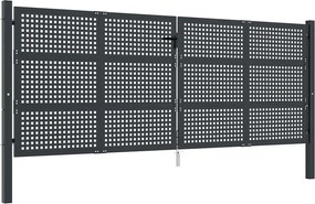 vidaXL Πόρτα Κήπου Ανθρακί 400x150 εκ. Ατσάλι