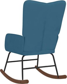 vidaXL Πολυθρόνα Κουνιστή Μπλε Βελούδινη