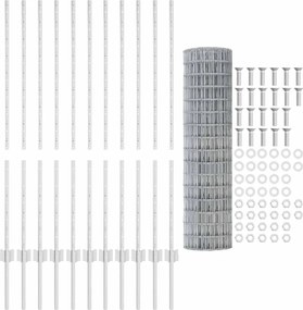 vidaXL Τεντώτο με στήριγμα Ασημί 1,2 x 25 m Ατσάλι