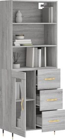 vidaXL Ντουλάπι Γκρι Sonoma 69,5 x 34 x 180 εκ. Επεξεργασμένο Ξύλο