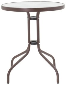 Σετ κήπου - Τραπεζαρία Watson-Sussie μέταλλο καφέ - γυαλί Φ60x70 εκ. 60x60x70 εκ.