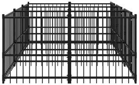 Κλουβί Σκύλου Εξωτερικού Χώρου 5,63 μ² από Ατσάλι - Μαύρο