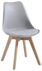 Καρέκλα Martin ΕΜ136,40W 48x56x82cm Grey Σετ 4τμχ Wood, Polypropylene