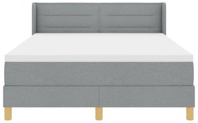 vidaXL Κρεβάτι Box Spring με Στρώμα σε Ανοιχτό Γκρι, 160 x 200 εκ., φτιαγμένο από ύφασμα.