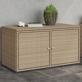 Ντουλάπι Αποθήκευσης Κήπου Beige 110x55x60,5εκ. Συνθετικό Ρατάν - Μπεζ