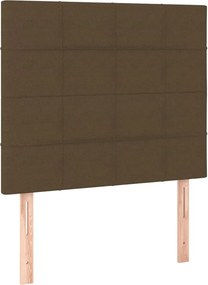 vidaXL Κρεβάτι Boxspring με Στρώμα Σκούρο Καφέ 100x200 εκ. Υφασμάτινο