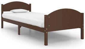 vidaXL Πλαίσιο Κρεβατιού Σκούρο Καφέ 100 x 200 εκ. Μασίφ Ξύλο Πεύκου