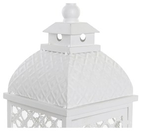 Σετ φαναριών DKD Home Decor Λευκό Μέταλλο Κρυστάλλινο Άραβας Παλαιωμένο φινίρισμα 24 x 24 x 74 cm (3 Τεμάχια)
