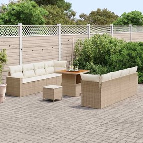 vidaXL Σετ Καναπέ Κήπου 11 pcs μπεζ και κρεμ 80 x 80 x 71 cm