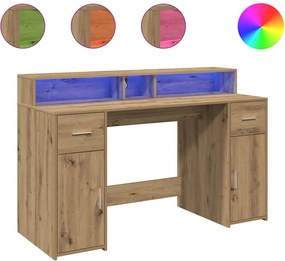 vidaXL Γραφείο Artisan Δρυς 140 x 55 x 91 cm Επεξεργασμένο ξύλο