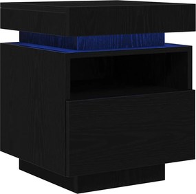 vidaXL Κομοδίνο 2 τμχ. Μαύρη Οξυά 40 x 39 x 48,5 εκ.