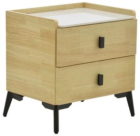 Κομοδίνο Alessio mdf φυσικό-μαύρο μέταλλο 46x37x47εκ 46x37x47 εκ.