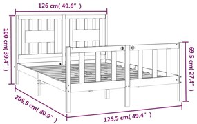 vidaXL Πλαίσιο Κρεβατιού με Κεφαλάρι 120x200 εκ. από Μασίφ Ξύλο Πεύκου