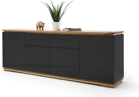 Μπουφές Μαύρη Λάκα 182x81x40