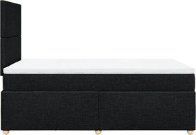 vidaXL Κρεβάτι Boxspring με Στρώμα Μαύρο 120x190 εκ. Υφασμάτινο
