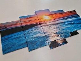 Εικόνα 5 τμημάτων ρομαντικό ηλιοβασίλεμα - 100x50
