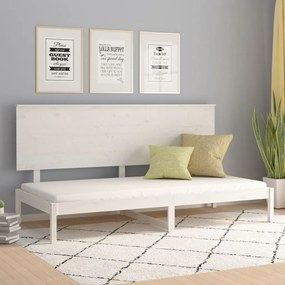 Καναπές Κρεβάτι Λευκός 80 x 200 εκ. από Μασίφ Ξύλο Πεύκου