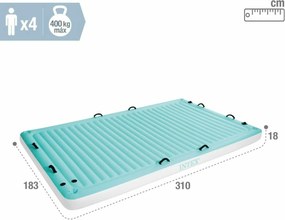 Φουσκωτό Στρώμα Intex Water Lounge 310 x 183 cm Λευκό Τυρκουάζ