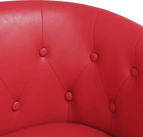 vidaXL Πολυθρόνα Μπάρελ Κόκκινη από Συνθετικό Δέρμα