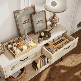 HOMCOM Σετ 2 Καλαθιών Αποθήκευσης με Διαμερίσματα για Οργάνωση Αντικειμένων, για Σαλόνι, Κουζίνα, Υπνοδωμάτιο