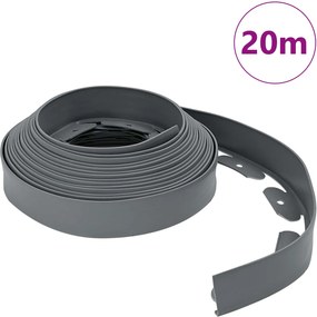 vidaXL Περιγράμματα γκαζόν Γκρι 2000 x 4 x 5 εκ. Πλαστικό