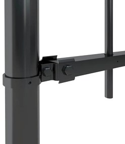 vidaXL Φράχτης Κήπου με Κορυφή από Ατσάλι 714,5x60 εκ. Μαύρος