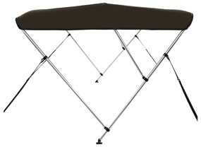 vidaXL Τέντα Σκάφους με 3 Αψίδες Μαύρη 183x196x137 εκ.