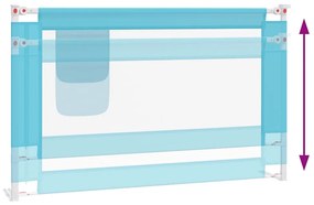 vidaXL Μπάρα Κρεβατιού Προστατευτική Μπλε 120 x 25 εκ. Υφασμάτινη