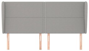 Κεφαλάρι με Πτερύγια Ανοιχτό Γκρι 183x23x118/128 εκ. Υφασμάτινο 3117830