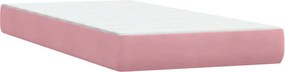 vidaXL Κρεβάτι Boxspring με Στρώμα Ροζ 180x210 εκ. Βελούδινο