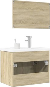 vidaXL Σετ Επίπλων Μπάνιου 3 Τεμαχίων Sonoma Δρυς Επεξεργασμένο Ξύλο