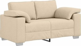 vidaXL Διθέσιος καναπές Κρεμ 160 cm ύφασμα