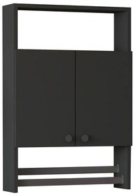Ντουλάπι μπάνιου επιτοίχιο Ela Megapap χρώμα ανθρακί 60x15x87εκ.
