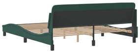 Πλαίσιο Κρεβατιού με Κεφαλάρι Σκ. Πράσινο 180x200 εκ. Βελούδινο - Πράσινο