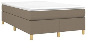 vidaXL Κρεβάτι Boxspring με Στρώμα Taupe 120x190 εκ. Υφασμάτινο