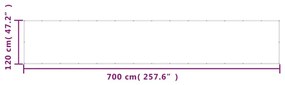 Διαχωριστικό Βεράντας Αν.Γκρι 120x700εκ 100% Πολ. Ύφασμα Oxford - Γκρι