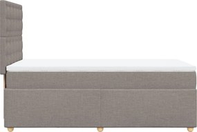 vidaXL Κρεβάτι Boxspring με Στρώμα Taupe 90x200 εκ. Υφασμάτινο