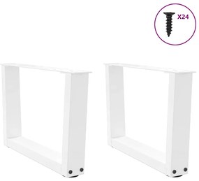 vidaXL Πόδια Τραπεζιού Σαλονιού Σχήματος V 2 τεμ. Λευκά 50x(30-31,3) εκ. Ατσάλι
