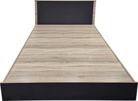 Κρεβάτι Athos pakoworld σε sonoma-ανθρακί απόχρωση 160x200εκ