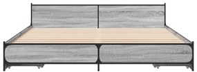 vidaXL Πλαίσιο Κρεβατιού με συρτάρια Γκρι sonoma 200x200εκ. Επεξ. Ξύλο