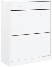vidaXL Παπουτσοθήκη ALTA Λευκή 77 x 35 x 96 εκ. από Μασίφ Ξύλο Πεύκου