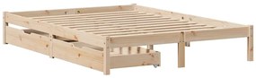 vidaXL Σκελετός Κρεβατιού Χωρίς Στρώμα 160x200 εκ Μασίφ Ξύλο Πεύκου