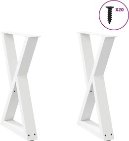vidaXL Πόδια Τραπεζαρίας 2 τεμ. Λευκά 50x(72-73,3) εκ. Ατσάλι