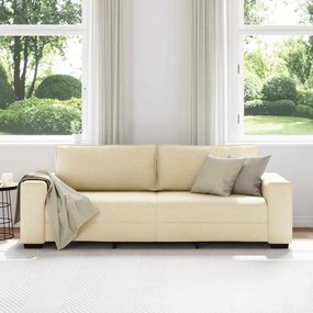 vidaXL Τριθέσιος Καναπές Μπεζ 220x77x82 εκ. Ύφασμα