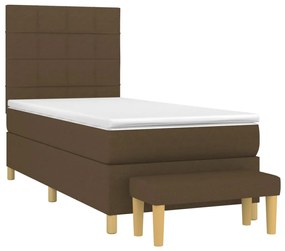 ΚΡΕΒΑΤΙ BOXSPRING ΜΕ ΣΤΡΩΜΑ ΣΚΟΥΡΟ ΚΑΦΕ 90X190 ΕΚ. ΥΦΑΣΜΑΤΙΝΟ 3137120